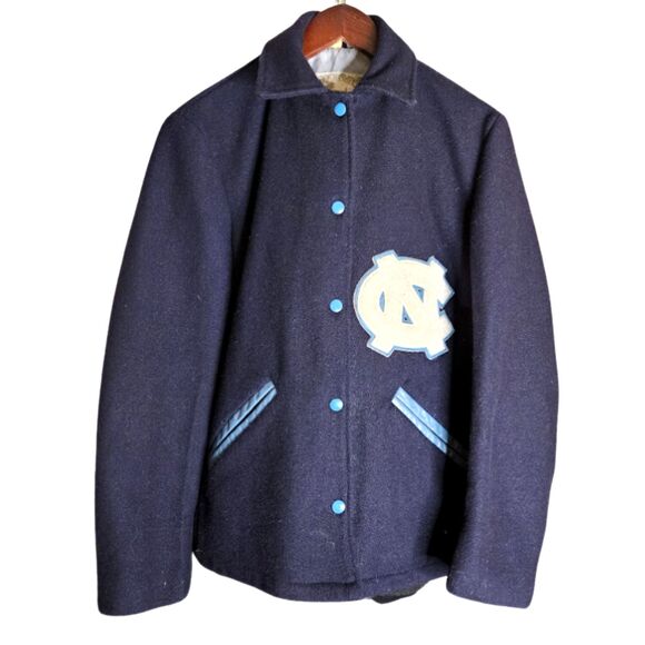 Vintage UNC TARHEELS Deerfoot Sports Apparel Ladies Wool Jacket sz 12 - Picture 1 of 10